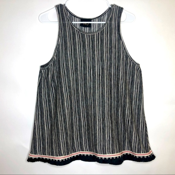 W5 Tops - Anthropologie W5 tunic sleeveless blouse with black fringe detail at bot…